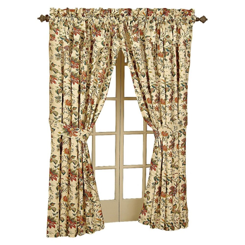 Waverly Felicite Curtains Set of 3 w/Tie Backs